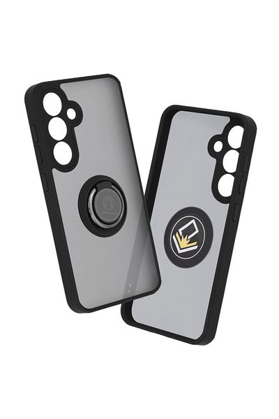 SKYDDAR INNOVATION Case for Samsung Galaxy S24, Glinth with 360° Magnetic Rotating Ring, Black, sticker set