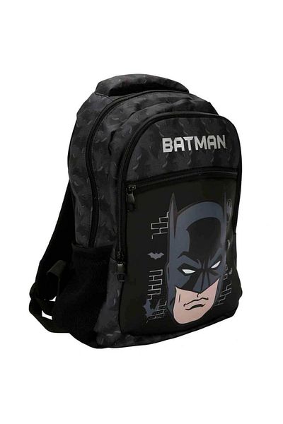 Batman Tmn 592721 Visual 3 Compartment School Backpack 2533 Black