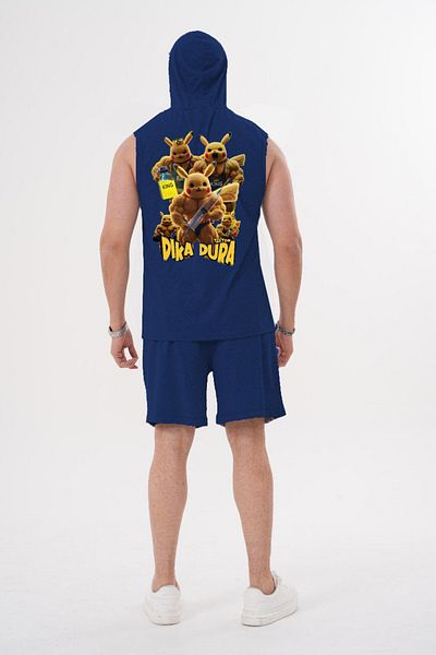 ACTIVE MODA Male -Pp. Bikaço-Printed Sports Singlet - Shorts Set 2-Pack Large Size Cotton