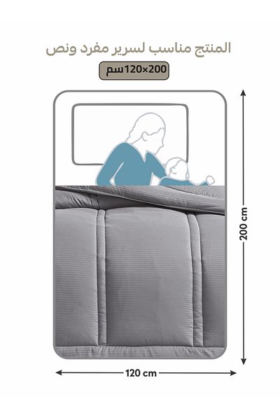 Donetella Comforter Set Single Size, 4-Pcs, 170x230 cm, Striped, All Season, Microfiber, 350 GSM