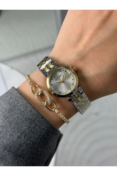 Homies Guaranteed Premium Women's Wristwatch Gold-Silver (White Dial) Rshms-221