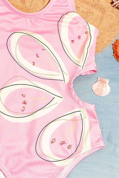 Beniizle Flower Printed Girl's Swimsuit