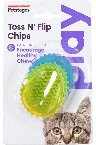 PetStages Cat Toy Toss N' Flip Chips Blue - 67842