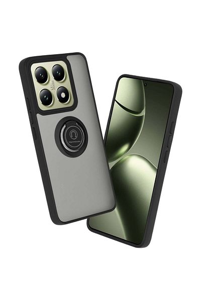 SKYDDAR INNOVATION Case for Xiaomi 14T, Glinth with 360° Magnetic Rotating Ring, Black, sticker set