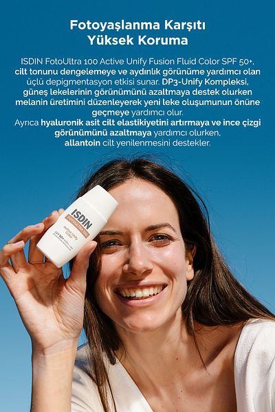 ISDIN Fotoultra 100 Active Unify Color Spf 50 50 ml Anti-Blemish Water Based Colored Facial Sunscreen