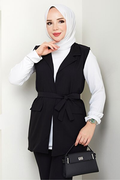 Bestenur Niyar Vest Pants Double Set 1530 - Black