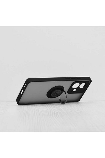 SKYDDAR INNOVATION Case for Motorola Edge 40 Neo, Glinth with 360° Magnetic Rotating Ring, Black, sticker set