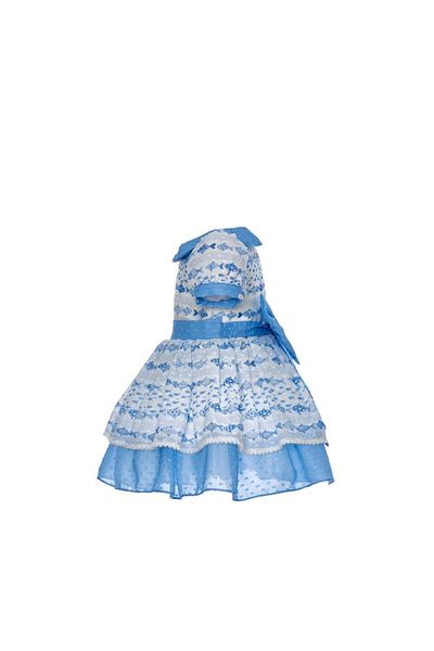 Pamina Dress With Bow At Back, , Bella, 311005, Blue, 80 Cm