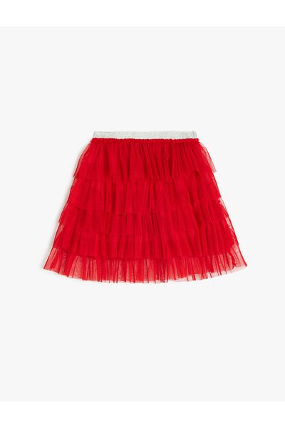 Koton Elastic waist, tulle detail skirt.