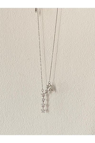 bijoux uniques Shooting Star a Letter Steel Necklace