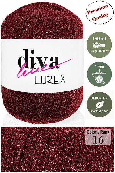 Diva İplik Diva Lurex 16 Red