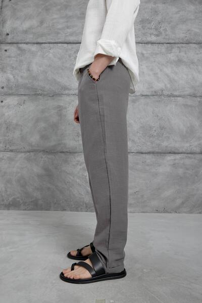 NOMARC Γκρι Nmrc Muslin φαρδύ παντελόνι