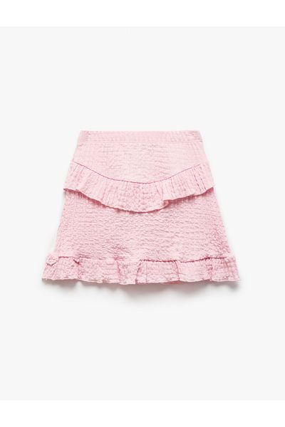 Koton Frill detailed textured mini skirt.