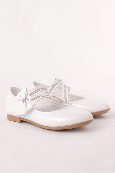 Rıdvan Çelik Stone Detailed Girls' Daily and Evening Dress Ballerina Shoes