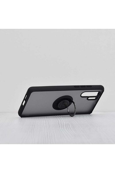 SKYDDAR INNOVATION Case for Huawei P30 Pro, Glinth with 360° Magnetic Rotating Ring, Black, sticker set