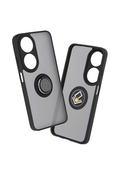 SKYDDAR INNOVATION Case for Honor X7b / 90 Smart / X7b 5G, Glinth with 360° Magnetic Rotating Ring, Black, sticker set