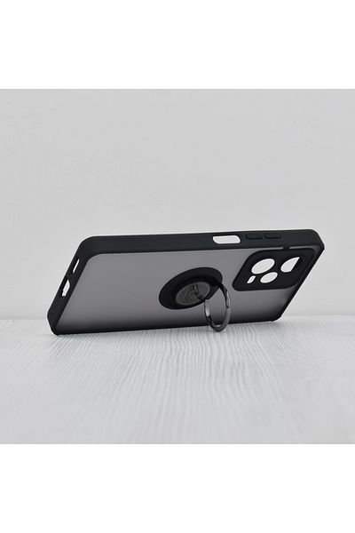 SKYDDAR INNOVATION Case for Xiaomi Redmi Note 12 Pro+, Glinth with 360° Magnetic Rotating Ring, Black, sticker set