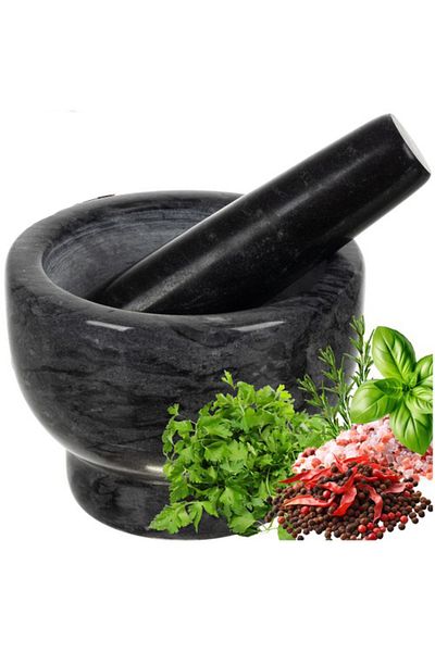 zola Mojar cu pistil din marmura,12.5 x 9 cm, gri inchis