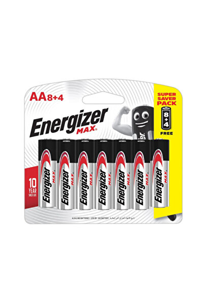 Energizer بطارية AA فائقة القلوية طويلة الأمد عالية الأداء، مكونة من 12 قطعة