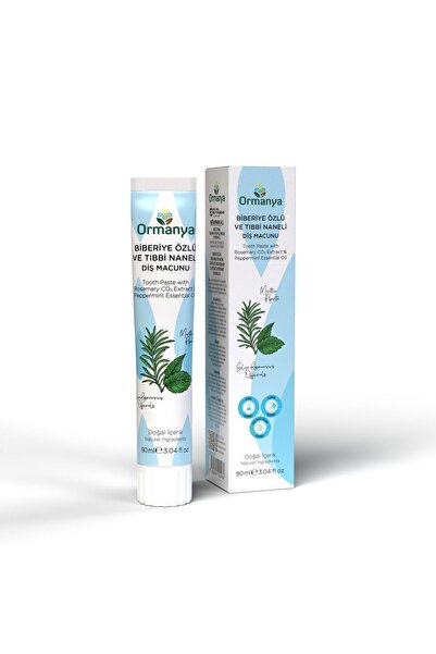 ORMANYA Biberiye Özlü Ve Tıbbi Naneli Diş Macunu - 90 ml (ALKOL-FLORÜR-SLS-SL...