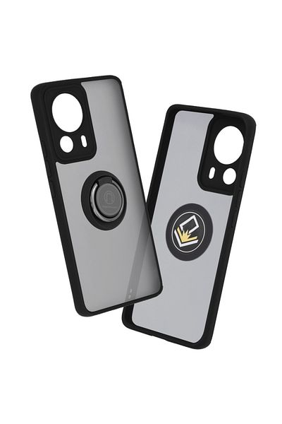 SKYDDAR INNOVATION Case for Xiaomi 13 Lite, Glinth with 360° Magnetic Rotating Ring, Black, sticker set