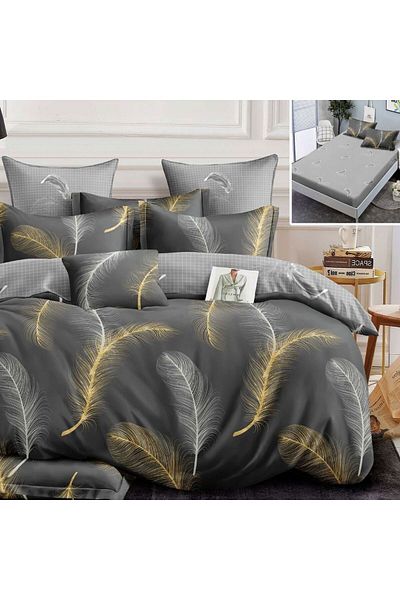 NufJoy Fine Cotton Linen 6 pieces Fitted sheet for mattress 160x200 cm or 180x200 cm