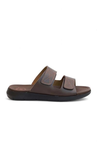 GEZER 2168-Gzr Double Velcro Full Anatomical Sole Men's Slippers Compatible for Daily, Umrah and Hajj