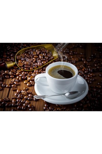 media Fototapet de perete autoadeziv si lavabil Compozitie70 Ceasca si boabe de cafea2, 400 x 250 cm