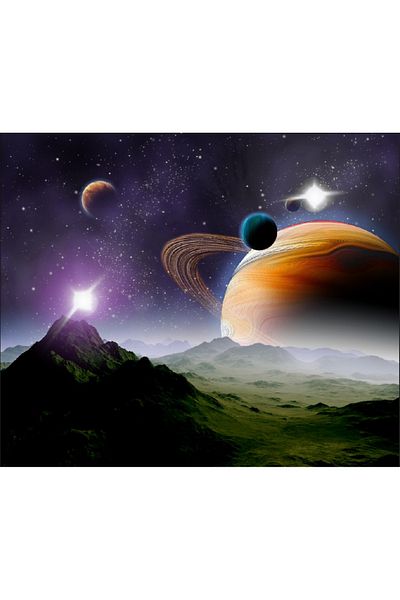 media Canvas painting Space in the future, 75 x 50 cm