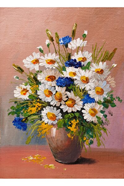 media Tablou canvas Flori, margarete, alb, pictura, buchet2, 75 x 50 cm