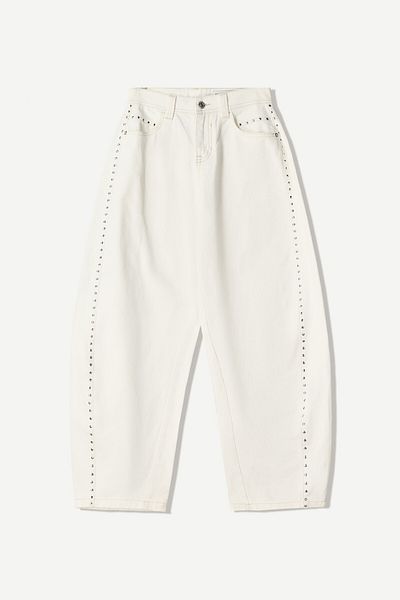 Bershka Studded barrel trousers