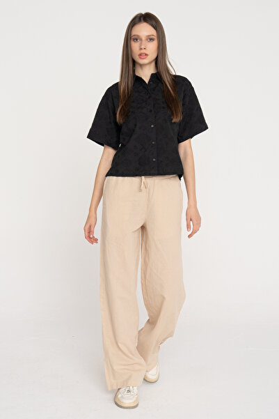 Jack & Jones Women's Linen Trousers - Comfortable Fit Flora