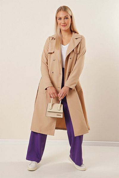 HAKKE Trench Coat Jacket with Pouch Pockets