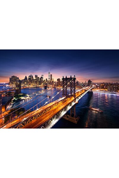 media Tablou canvas Pod Brooklin, Manhattan, apus de soare, 45 x 30 cm