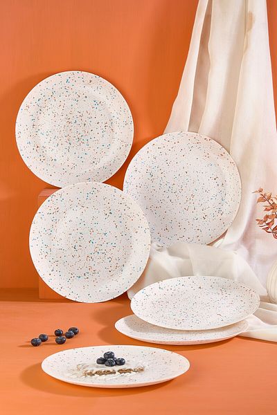 Lora Bianca Punti 6 Piece 28 cm Service Plate Set