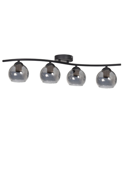 Modavize Maça Modern Tasarım - Salon Yatak Odası Mutfak Yemek Masası Siyah Renk Füme Camlı 4 lü Avize