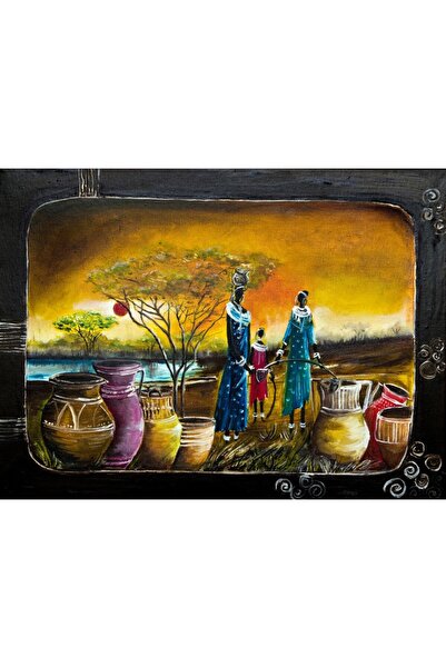 media Tablou canvas Africa femei retro vintage pictura arta, 75 x 50 cm