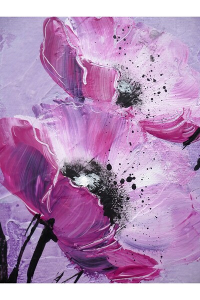 media Tablou canvas Flori, maci, mov, pictura, 60 x 90 cm