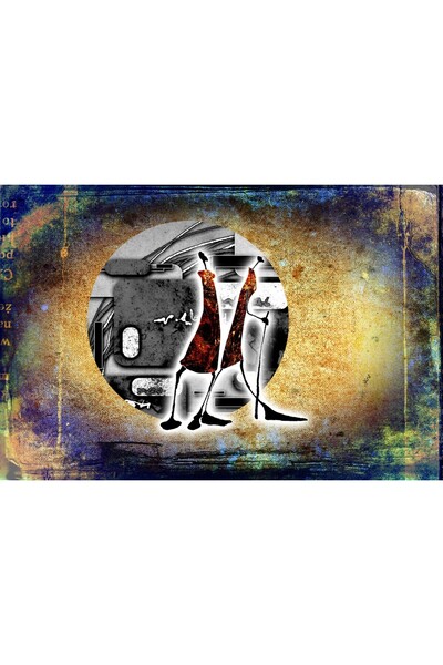 media Tablou canvas Africa retro vintage arta100, 75 x 50 cm