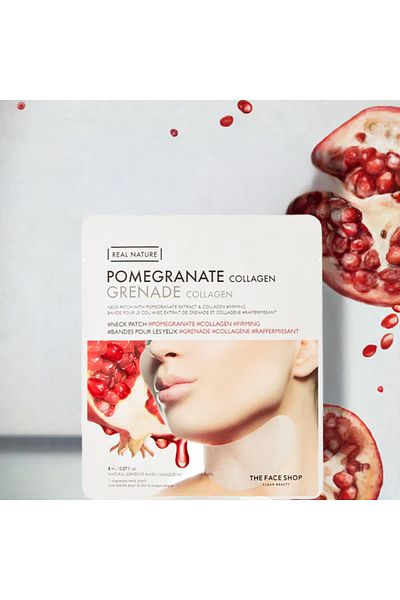 The Face Shop X5 Real Nature Neck Patches ||With Pomegranate & Collagen||To Reduce the Appearance of Fine Lines
