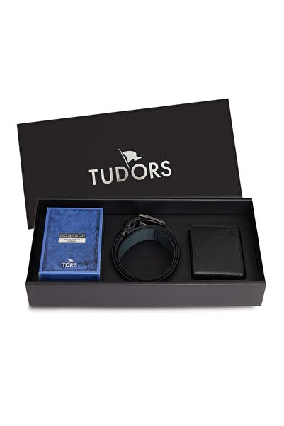 Tudors Özel Kutulu Erkek 3'lü Set Hediyelik - Çeyizlik Parfüm, Hakiki Deri Ke...