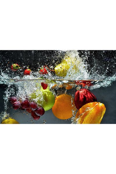 media Fototapet de perete autoadeziv si lavabil Fructe in apa, 300 x 250 cm