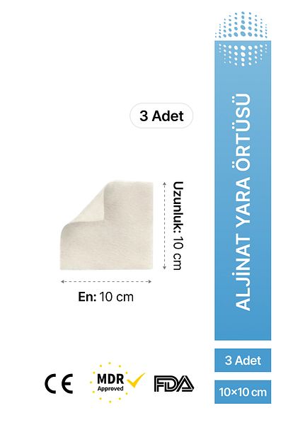 luofucon Alginate Wound Cover 10X10Cm 3 Pack High Absorbent Dressing