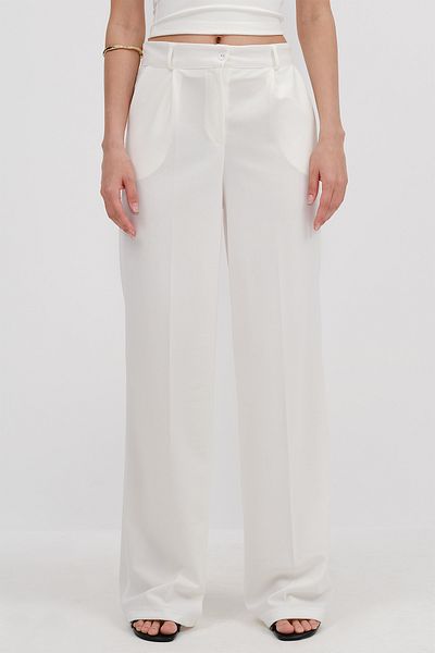 Addax High Waist Button Wide Leg Pants Pn13900-S1