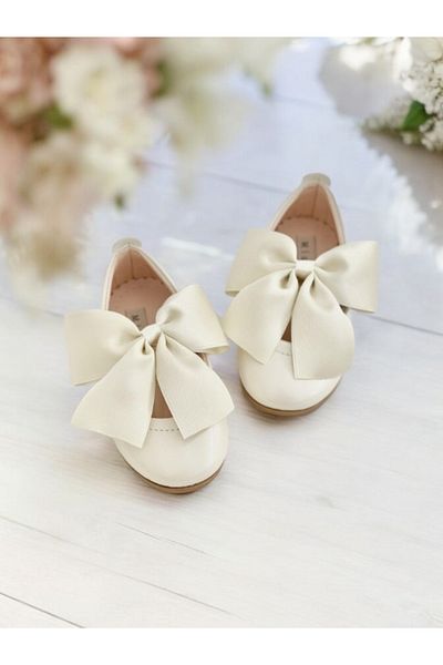 PATİK BEBE GIRL'S BUTTERFLY STONE CREAM COLOR ORTHOPEDIC SHOES