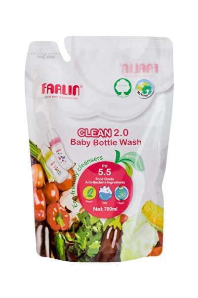 FARLİN عبوة إعادة تعبئة غسول زجاجات الأطفال 700 مل - نباتي طبيعي وآمن وغير سا...