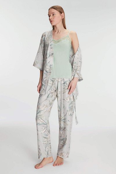 Motto10 butik Dressing Gown Undershirt and Pants Set Cotton Pajamas Set