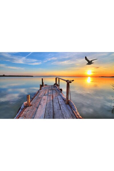 media Tablou canvas Ponton in apus de soare 2, 60 x 40 cm