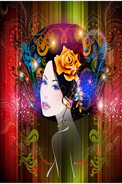 media Tablou canvas Portrait fata, creativ, arta, pictura, 60 x 90 cm