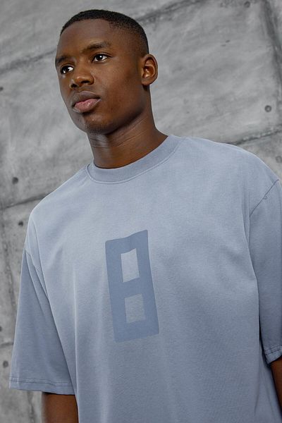 NOMARC Tricou lavabil cu imprimeu albastru cu 8 cifre
